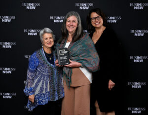 Cathy, Karen and Maria with 2025 Outstanding Community Organisation award Sydney Business Awards