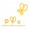 BFF Flower & Butterfly Icon Yellow-01